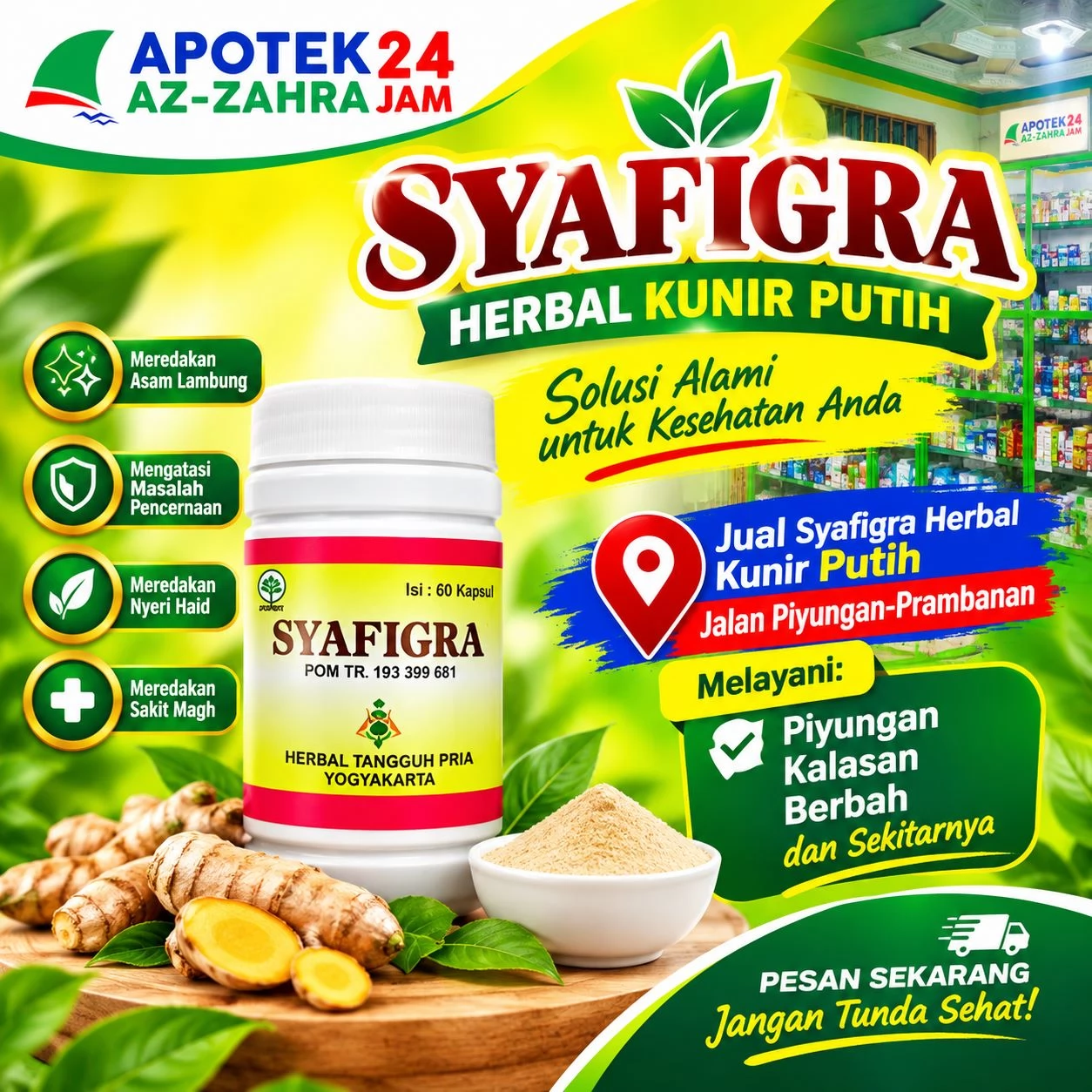 Jual Syafigra Herbal Kunir Putih Jalan Piyungan-Prambanan Melayani Piyungan Kalasan Berbah